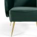 Kit 02 Poltronas Decorativas Fixa Pés Palito New Bronze Agnes D02 Veludo Verde C-303 - Lyam Decor