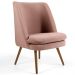 Kit 02 Poltronas Decorativas Fixa Pés Palito Pérsia D02 Algodão Rosa C-105 - Lyam Decor