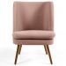 Kit 02 Poltronas Decorativas Fixa Pés Palito Pérsia D02 Algodão Rosa C-105 - Lyam Decor