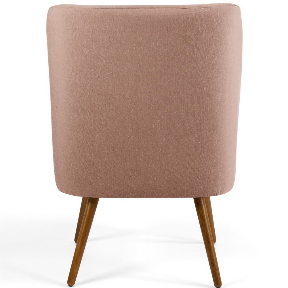 Kit 02 Poltronas Decorativas Fixa Pés Palito Pérsia D02 Algodão Rosa C-105 - Lyam Decor