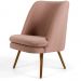 Kit 02 Poltronas Decorativas Fixa Pés Palito Pérsia D02 Algodão Rosa C-105 - Lyam Decor