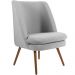 Kit 02 Poltronas Decorativas Fixa Pés Palito Pérsia D02 Linho Cinza D-315 - Lyam Decor