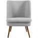 Kit 02 Poltronas Decorativas Fixa Pés Palito Pérsia D02 Linho Cinza D-315 - Lyam Decor