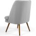 Kit 02 Poltronas Decorativas Fixa Pés Palito Pérsia D02 Linho Cinza D-315 - Lyam Decor