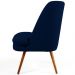 Kit 02 Poltronas Decorativas Fixa Pés Palito Pérsia D02 Veludo Azul Marinho C-287 - Lyam Decor