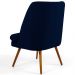Kit 02 Poltronas Decorativas Fixa Pés Palito Pérsia D02 Veludo Azul Marinho C-287 - Lyam Decor