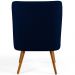 Kit 02 Poltronas Decorativas Fixa Pés Palito Pérsia D02 Veludo Azul Marinho C-287 - Lyam Decor