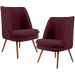 Kit 02 Poltronas Decorativas Fixa Pés Palito Pérsia D02 Veludo Marsala C-278 - Lyam Decor