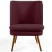 Kit 02 Poltronas Decorativas Fixa Pés Palito Pérsia D02 Veludo Marsala C-278 - Lyam Decor