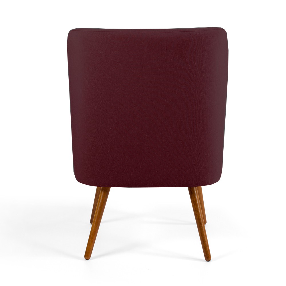 Kit 02 Poltronas Decorativas Fixa Pés Palito Pérsia D02 Veludo Marsala C-278 - Lyam Decor