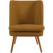 Kit 02 Poltronas Decorativas Fixa Pés Palito Pérsia D02 Veludo Mostarda C-260 - Lyam Decor