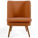 Kit 02 Poltronas Decorativas Fixa Pés Palito Pérsia D02 Veludo Telha C-262 - Lyam Decor