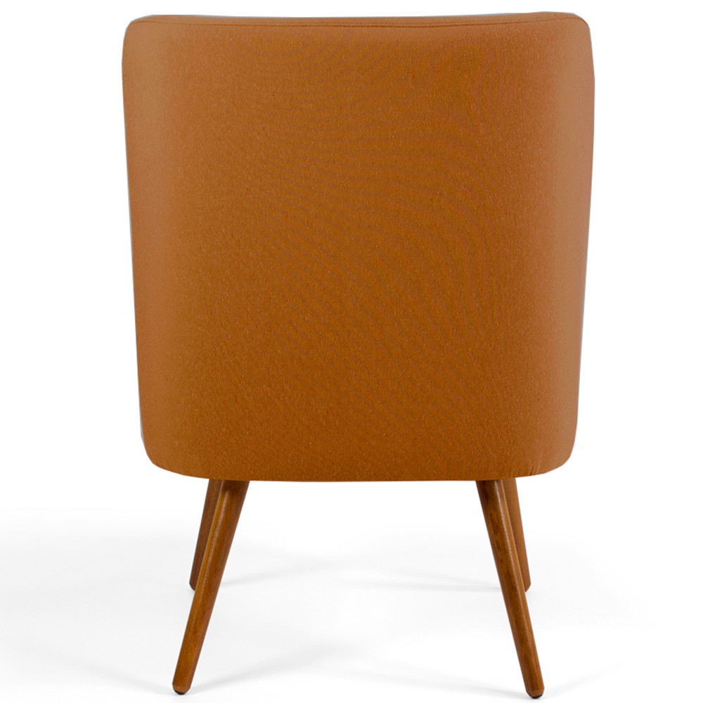 Kit 02 Poltronas Decorativas Fixa Pés Palito Pérsia D02 Veludo Telha C-262 - Lyam Decor