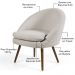 Kit 02 Poltronas Decorativas Fixa Pés Palito Rafa D02 Tressê Linho Bege C-107 - Lyam Decor