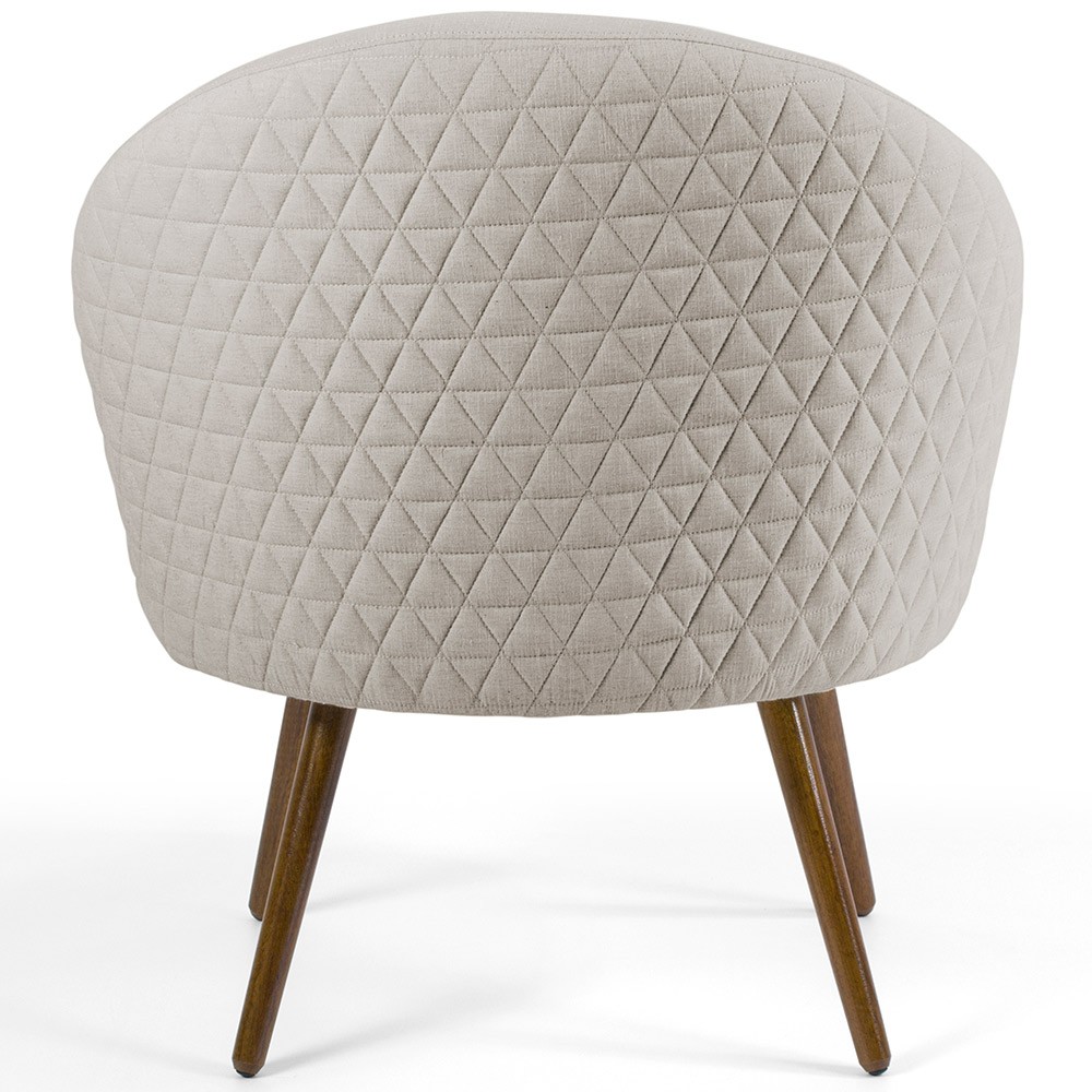 Kit 02 Poltronas Decorativas Fixa Pés Palito Rafa D02 Tressê Linho Bege C-107 - Lyam Decor