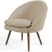 Kit 02 Poltronas Decorativas Fixa Pés Palito Rafa D02 Tressê Linho Bege C-129 - Lyam Decor