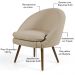Kit 02 Poltronas Decorativas Fixa Pés Palito Rafa D02 Tressê Linho Bege C-129 - Lyam Decor