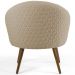 Kit 02 Poltronas Decorativas Fixa Pés Palito Rafa D02 Tressê Linho Bege C-129 - Lyam Decor