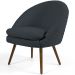 Kit 02 Poltronas Decorativas Fixa Pés Palito Rafa D02 Tressê Linho Chumbo D-465 - Lyam Decor