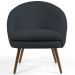Kit 02 Poltronas Decorativas Fixa Pés Palito Rafa D02 Tressê Linho Chumbo D-465 - Lyam Decor