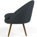 Kit 02 Poltronas Decorativas Fixa Pés Palito Rafa D02 Tressê Linho Chumbo D-465 - Lyam Decor