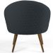 Kit 02 Poltronas Decorativas Fixa Pés Palito Rafa D02 Tressê Linho Chumbo D-465 - Lyam Decor
