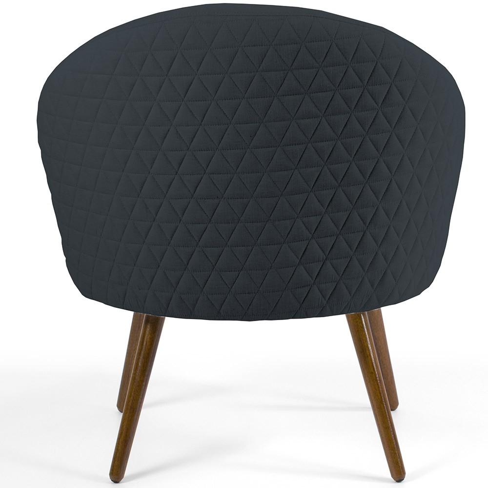 Kit 02 Poltronas Decorativas Fixa Pés Palito Rafa D02 Tressê Linho Chumbo D-465 - Lyam Decor