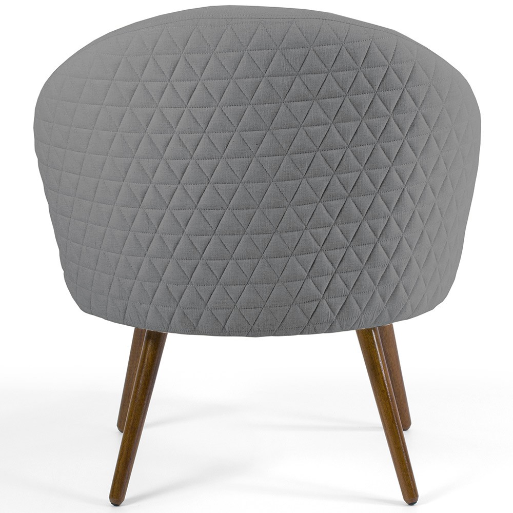 Kit 02 Poltronas Decorativas Fixa Pés Palito Rafa D02 Tressê Linho Cinza C-416 - Lyam Decor