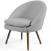 Kit 02 Poltronas Decorativas Fixa Pés Palito Rafa D02 Tressê Linho Cinza D-315 - Lyam Decor