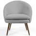 Kit 02 Poltronas Decorativas Fixa Pés Palito Rafa D02 Tressê Linho Cinza D-315 - Lyam Decor