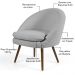 Kit 02 Poltronas Decorativas Fixa Pés Palito Rafa D02 Tressê Linho Cinza D-315 - Lyam Decor
