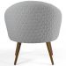 Kit 02 Poltronas Decorativas Fixa Pés Palito Rafa D02 Tressê Linho Cinza D-315 - Lyam Decor