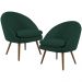 Kit 02 Poltronas Decorativas Fixa Pés Palito Rafa D02 Tressê Linho Verde Musgo C-117 - Lyam Decor