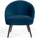 Kit 02 Poltronas Decorativas Fixa Pés Palito Rafa D02 Veludo Azul Oxford C-304 - Lyam Decor