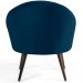 Kit 02 Poltronas Decorativas Fixa Pés Palito Rafa D02 Veludo Azul Oxford C-304 - Lyam Decor