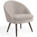 Kit 02 Poltronas Decorativas Fixa Pés Palito Rafa D02 Veludo Bege C-309 - Lyam Decor