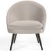 Kit 02 Poltronas Decorativas Fixa Pés Palito Rafa D02 Veludo Bege C-309 - Lyam Decor
