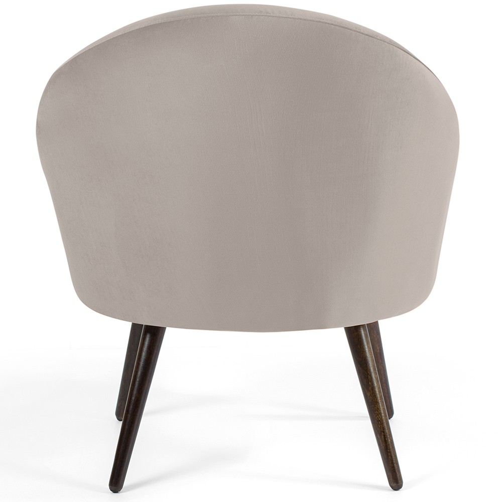 Kit 02 Poltronas Decorativas Fixa Pés Palito Rafa D02 Veludo Bege C-309 - Lyam Decor