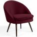 Kit 02 Poltronas Decorativas Fixa Pés Palito Rafa D02 Veludo Marsala C-278 - Lyam Decor