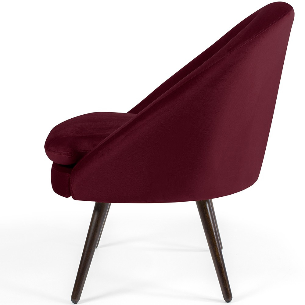 Kit 02 Poltronas Decorativas Fixa Pés Palito Rafa D02 Veludo Marsala C-278 - Lyam Decor