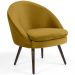 Kit 02 Poltronas Decorativas Fixa Pés Palito Rafa D02 Veludo Mostarda C-279 - Lyam Decor