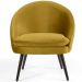 Kit 02 Poltronas Decorativas Fixa Pés Palito Rafa D02 Veludo Mostarda C-279 - Lyam Decor