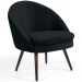 Kit 02 Poltronas Decorativas Fixa Pés Palito Rafa D02 Veludo Preto C-300 - Lyam Decor