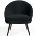 Kit 02 Poltronas Decorativas Fixa Pés Palito Rafa D02 Veludo Preto C-300 - Lyam Decor