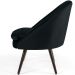 Kit 02 Poltronas Decorativas Fixa Pés Palito Rafa D02 Veludo Preto C-300 - Lyam Decor