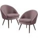 Kit 02 Poltronas Decorativas Fixa Pés Palito Rafa D02 Veludo Rosê C-305 - Lyam Decor