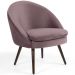 Kit 02 Poltronas Decorativas Fixa Pés Palito Rafa D02 Veludo Rosê C-305 - Lyam Decor
