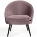 Kit 02 Poltronas Decorativas Fixa Pés Palito Rafa D02 Veludo Rosê C-305 - Lyam Decor