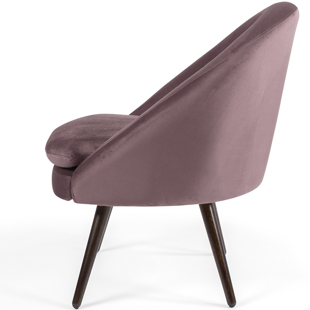 Kit 02 Poltronas Decorativas Fixa Pés Palito Rafa D02 Veludo Rosê C-305 - Lyam Decor