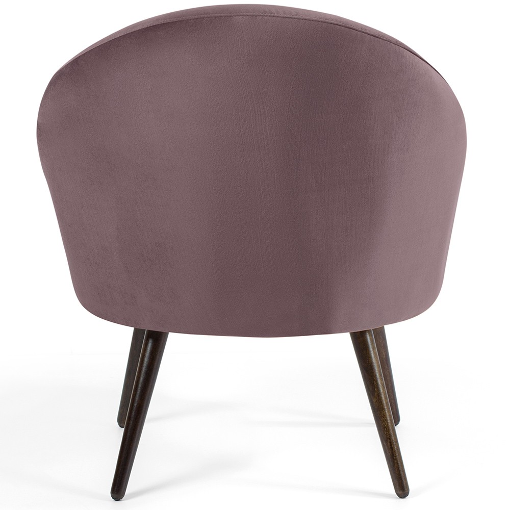 Kit 02 Poltronas Decorativas Fixa Pés Palito Rafa D02 Veludo Rosê C-305 - Lyam Decor
